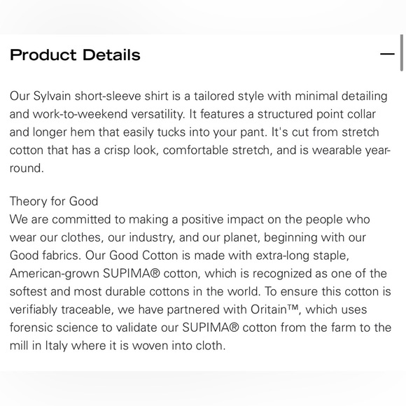 Theory Men’s stretch cotton short sleeve shirt. Excellent condition. Size Large - Picture 4 of 7